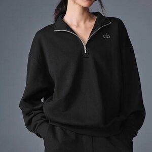 ALO Yoga Women's Black Quarter-Zip Sweater